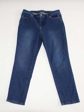 Chico's Women's Girlfriend Slim Ankle Jeans Size 1.5 / 10 Blue Stretch Denim